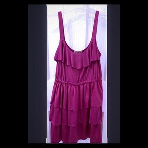 BeBop Fushia Ruffle Slip Dress Women Small